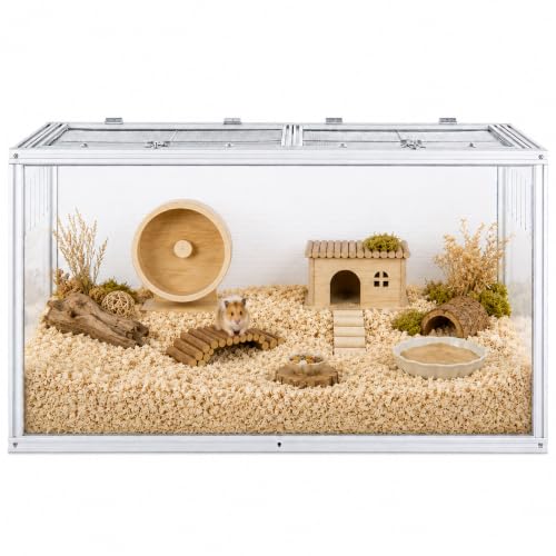 Large Hamster Cage 40x20x20 in, Acrylic Hamster Enclosure with Metal Frame by JIWINNER - Used condition - US$182.39