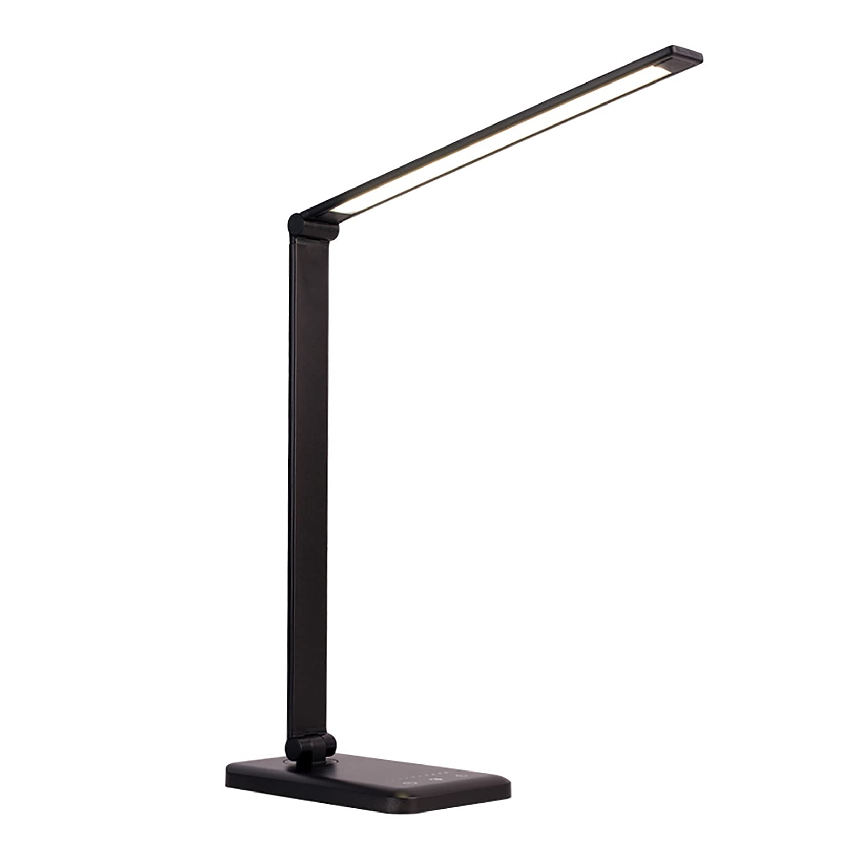 Popuway LED-Schreibtischlampe, augenschonende Tischlampe mit USB-Ladeanschluss, Tischleuchte, dimmbar, Touch 5 Farbmodi, Touch-Bedienfeld, faltbares Licht zum Lesen, Malen, Schlafzimmer (schwarz)