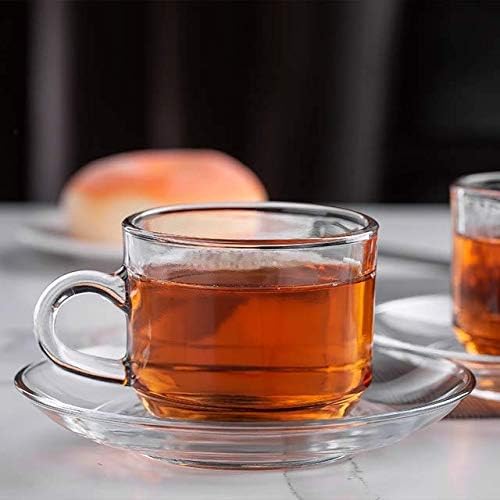 Image of Premium Glass Tea and Coffee Cup 250ML Set of 6 Transparent Glass Cups Set for Milk Cup, Hot /Cold Drinks Cups, Herbal Tea, Green Tea, Lemon Tea Cup Set for Ideal Gift Uses (CTZ - 15)