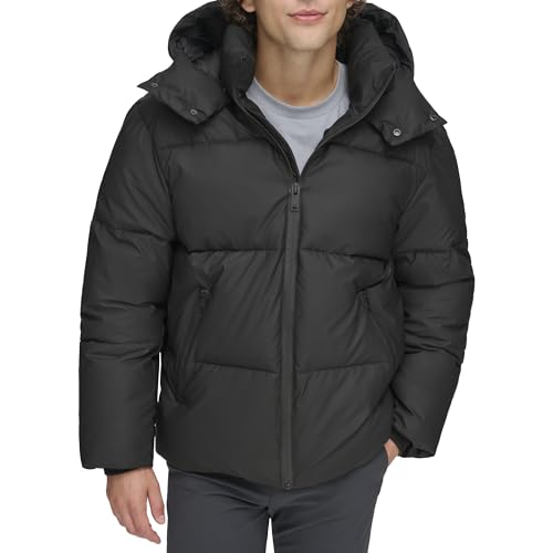 Image of DKNY Men's Quilted Tech Hooded Puffer