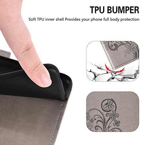 Asuwish Compatible With Htc 10 Wallet Case And Tempered Glass Screen Protector Flip Purse Accessories Wrist Strap Credit Card Holder Stand Magnetic Tpu Cell Phone Cover For Htc One M10 Women Men Grey #TOP6
