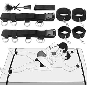 SM Sex Bondage-set, bedboeien met handboeien, oogmasker, seksspeelgoed, voetboeien, extreem BDSM set voor paren, ideaal…