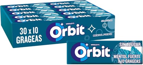 Orbit Chicles Sin Azúcar de Mentol fuerte en grageas, 30x10 uds