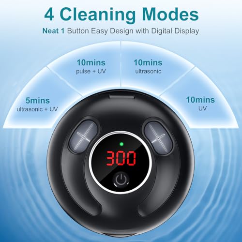 Image of Ultrasonic Retainer Cleaner Machine, 200ML Ultrasonic Cleaning Pod with 4 Modes, Digital Timer for Denture Cleaner, Aligners, Mouth Guards, Braces, Jewelry & Toothbrush Heads