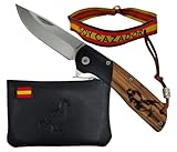 Planta Color Pack Cazadores – Navaja + Monedero Artesanal de Piel + Pulsera Bordada | Diseño Exclusivo | Regalo Ideal para Coleccionistas y Amantes de la Caza (Perdiz 2)