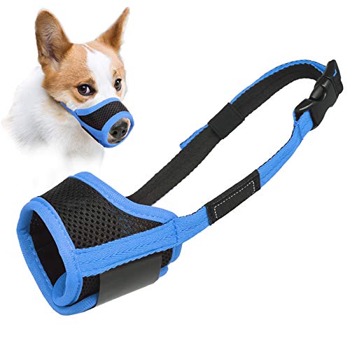 Dog Muzzle Anti Biting and Chewing, with Comfortable Mesh Soft Fabric and Adjustable Strap, Suitable for Small, Medium and Large Dogs