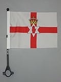 Uso : Para la bicicleta AZ FLAG Bandera de Bici de Irlanda del Norte 21x14cm - BANDERINA de Bicicleta NORIRLANDESA 14 x 21 cm