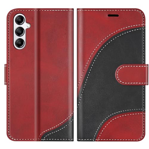 BoxTii Coque pour Samsung Galaxy A05S, Housse en Cuir PU Pochette de Portefeuille, Magnétique Étui de Protection Housse Coque pour Galaxy A05S, Rouge