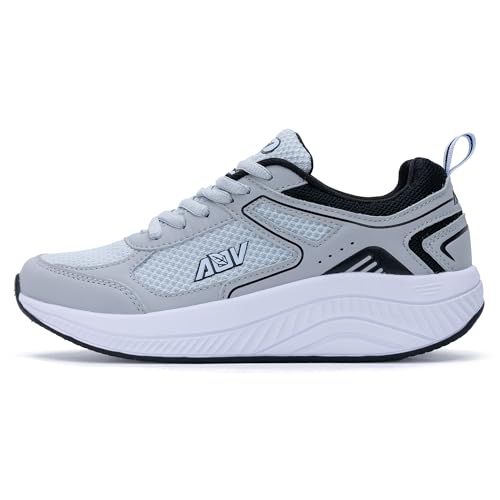 Image of AOV Womens Walking Shoes with Arch Support Plantar Fasciitis Sneakers Orthotic Tennis for Foot Heel Pain Relief Size 9 GreyBlack