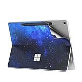 MoKo Tablet Back Skin Stick Decal for Microsoft Surface 12 Inch 2025 Tablet, PU Leather Protective Decal Body Skin Cover for Surface Pro 12-Inch, Blue Starry Sky