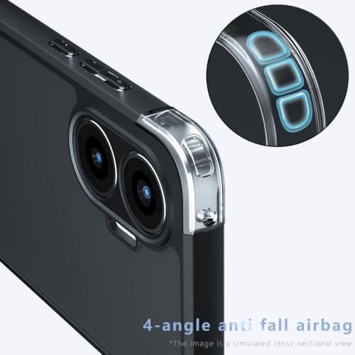 Image of Matte PC+TPU Back Cover Case for Poco F7 5G, Air Bag Protection, Anti-Fingerprint, Never Turns Yellow, Micro Arc Edge, Camera Lens Guard, Black