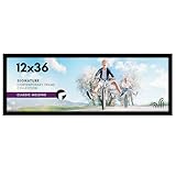Americanflat 12x36 Picture Frame with Polished Plexiglass - Signature Collection - Gallery-Style Frames Made of Engineered Wood - Photo Frame for Wall Display - Black