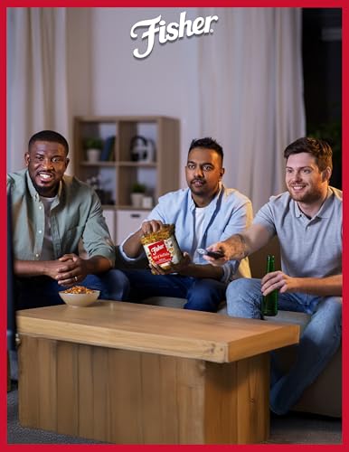 Fisher Spicy Buffalo Bulk Trail Mix, 31 oz Jar; Buffalo Seasoned Sesame Sticks, Peanuts & Pretzels with Smoked Seasoned Almonds & Ranch Flavored Cashews; Hot Spicy Snack Mix, Snacks for Adults