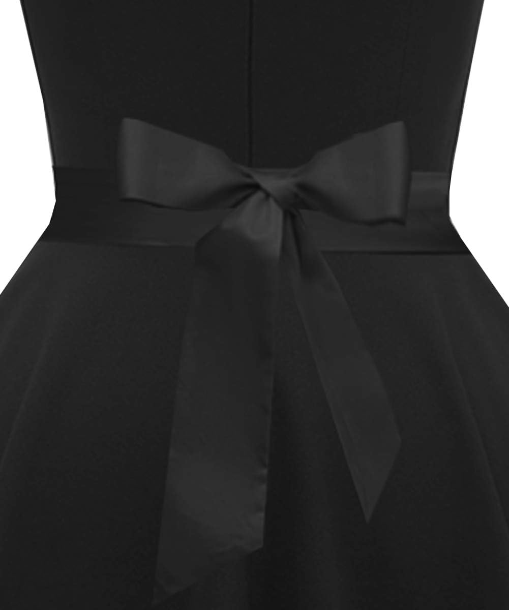 Girstunm Women's Classic Tea Dress Short Sleeve Swing Cocktail Party Dresses with Pockets - Image 2