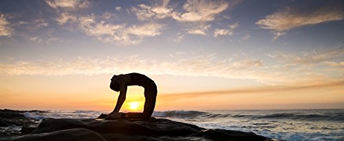 Posterazzi Woman doing yoga (Camel Pose) on the coast at sunrise Tzaneen Limpopo Province South Africa Poster Print, (27 x 9)
