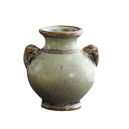 Florero para Arreglos Florales - Florero Doble Oreja | Floreros Retro, decoración de Mesa, floreros Secos, Floreo pequeños de Estilo Chino para centros de Mesa