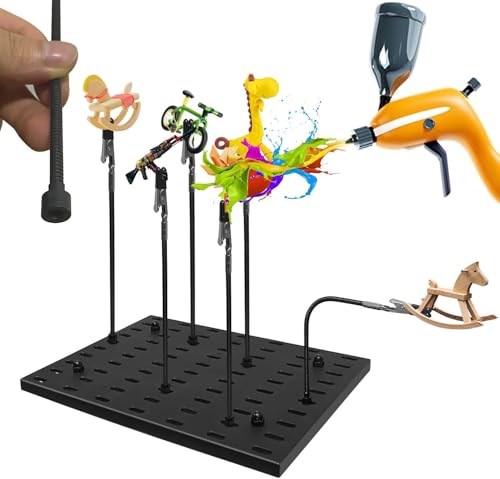 Model Paint Stand with 8 Bendable Alligator Clip Sticks,Model Holder for Painting, Large Base with 5mm Rods – Ideal for Gundam, Warhammer, Model Cars, Miniatures,and Scale Model Kits by maptipjoy - Used condition - US$20.99