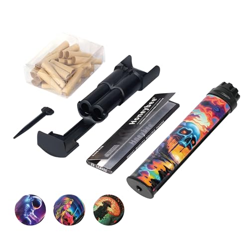 HINITOYOU Cone Rolling Machine and Cone Loaders,Cone Filler Portable Home Pre-Roll Machine for King Size&1 1/4 Size Pre-Rolled Cones (Colorful)