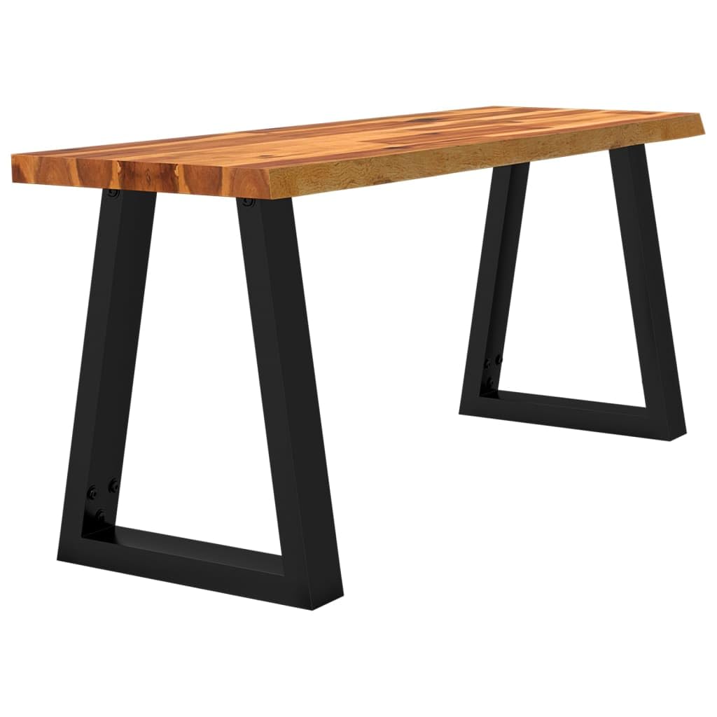 Banco de madera maciza de acacia con patas en U, 110 cm