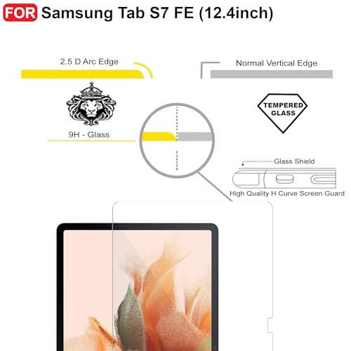 Image of CEDO Samsung Tab S7 Fe (12.4 inch) Tempered Glass | Screen Protector Clear Tempered Glass for Samsung Tab S7 Fe (12.4 inch)