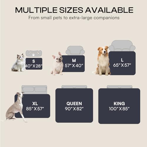 Image of Luciphia Waterproof Pet Blanket, Liquid Pee Proof Dog Blankets for Sofa Bed Couch, Reversible Sherpa Fleece Furniture Protector Cover for Small Medium Large Dogs Cats,Dark Grey X-Large(85 inch x 57 inch)