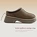 Vilanva Platform Clogs for Women Cozy Suede Fall Slippers with Warm Fur Lined Slip on Shoes Outdoor Indoor House