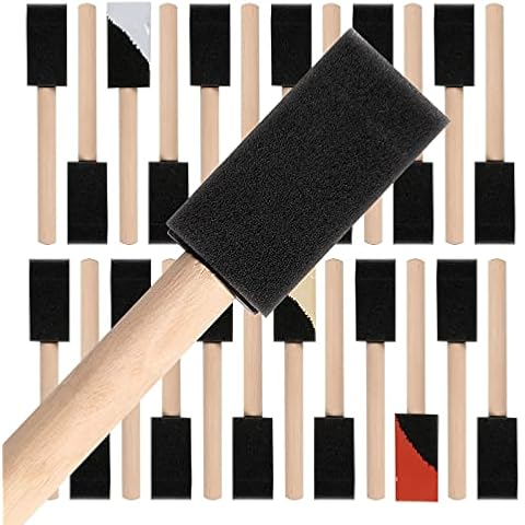 Mister Rui Foam Paint Brush, Mister Rui Poly Foam Paint Brushes 1 Inch 24 Pack, Small Paint Sponge Brushes for Painting and Cleaning Cover