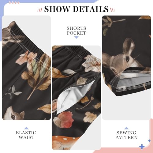 ZZXXB Bunny Deer Flowers Boys Long Pants Soft Trousers Elastic Waist Kids Lounge Bottoms with Pockets S-XL4