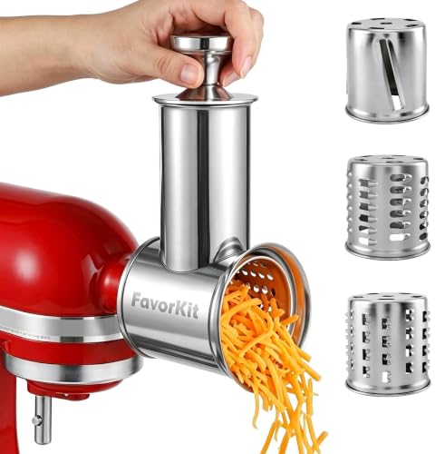 FavorKit Chesse Grater Slicer Shredder Attachment for Kitchenaid Mixers