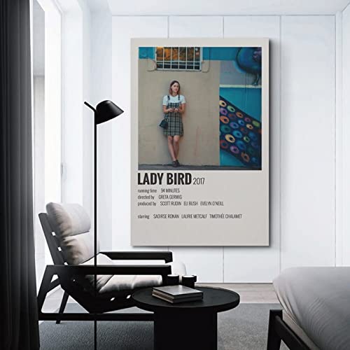 Ruling Lady Bird Movie Poster Canvas Posters Bedroom Aesthetic Wall Art Living Room Print Decorative Canvas Poster 16X24Inch(40X60Cm) Unframe-Style #TOP2