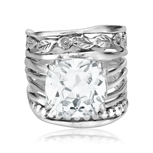 JEAN RACHEL JEWELRY 925 Sterling Silver 12mm Cushion Ring by JEAN RACHEL JEWELRY - Used condition - Image 4