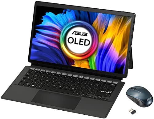 Image of ASUS Windows 11 Home VivoBook 13 Slate OLED, Intel Pentium Silver N6000, 13.3 Inches(33.7cm) - FHD OLED Touch 2-in-1 Laptop, T3300KA-LQ111WS WT200 Wireless Mouse, Blue