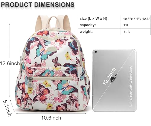Image of Pealwel Mini Backpack Purse for Women,Small Nylon backpacks for Ladies Backpacks Women Anti Theft Travel Bag (Butterfly)
