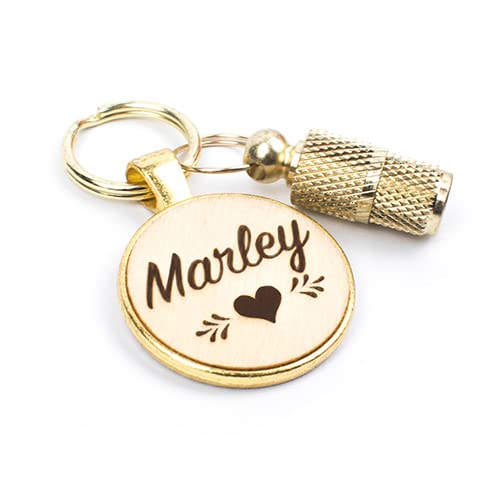 GOLDEN PAW Hundemarke mit Gravur personalisiert | Anhänger mit Name und Telefonnummer | Gold, Silber, Roségold | Halsband, Geschirr, Leine, Geschenk