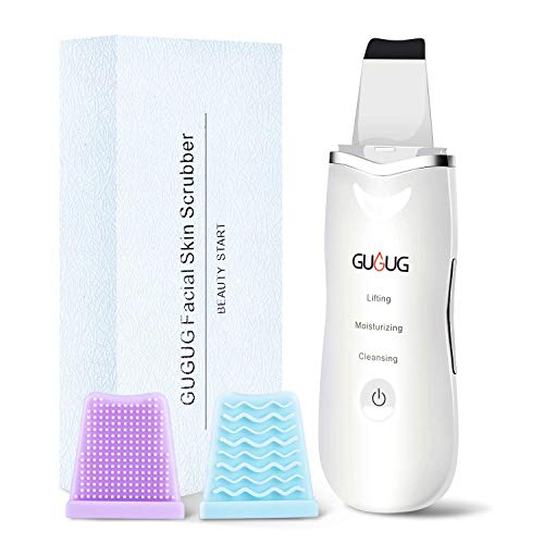 Preisvergleich Produktbild Ultraschallpeelinggerät GUGUG Skin Scrubber, Ultraschall Peeling Porenreiniger Mitesserentferner Haut Scrubber Akne-Entferner Mitesser Entferner Ionen Hautreiniger Spatel Facelifting Massagegerät