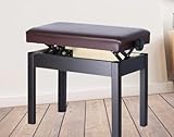 Jdfdexc Adjustable Double/Duet Piano Bench,Solid Wood Piano Chair,Waterproof Piano Seat with Storage for Music Books & Leather Cushion,Heavy Duty Piano Stool for Keyboard Piano