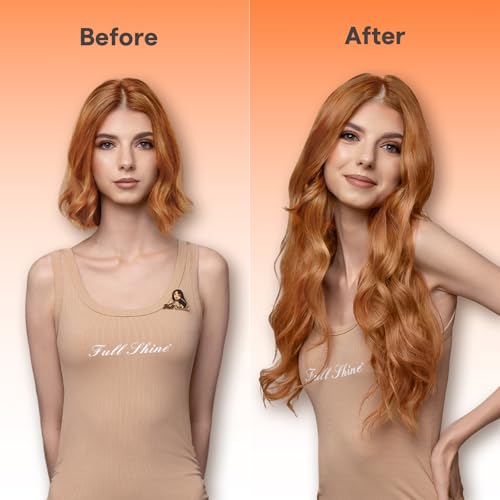Image of Full Shine Butterfly Weft Hair Extensions 22 Inch Copper 100g Full Coverage | Seamless Blend, Thin Double Side Weft, Professional Women Seeking Natural Volume, Date Night Look, Micro Beads Installation