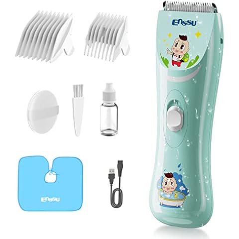 ENSSU Baby Hair Clippers, Lower Noise Haircut Trimmers for Children with Autism and Sensory Sensitivity, Babies Infant Kids Waterproof Hair Cutting Kits Cover
