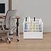 Roll File Storage Rack, Mobile File Holder with Wheels, File Cabinet Box,30 Slots Blueprint Storage Organizer Cart for Office School Wrapping Paper Document Rolled Poster Map,White