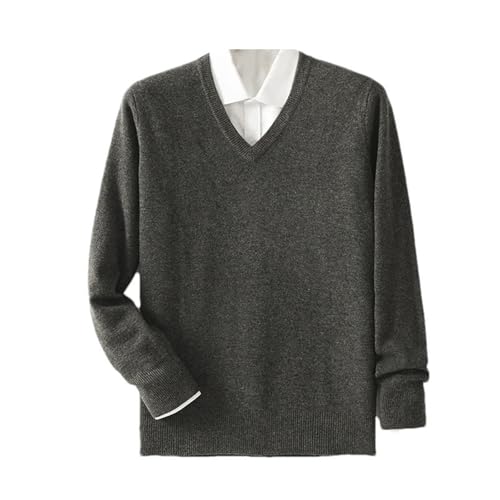 Men V- Neck Pullover Sweater Solid Merino Wool Knitwear Casual Basic Style Soft Warm Jumper Tops