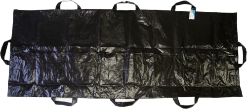 Primacare BB-3201 Body Bag Stretcher Combo with 8 Side Handles and Center Zipper,Waterproof Bags for Outdoor Camping Hiking and Sleeping,Polyethylene Cadaver Disaster Pouch,90" x36",Black,(Pack of 12)