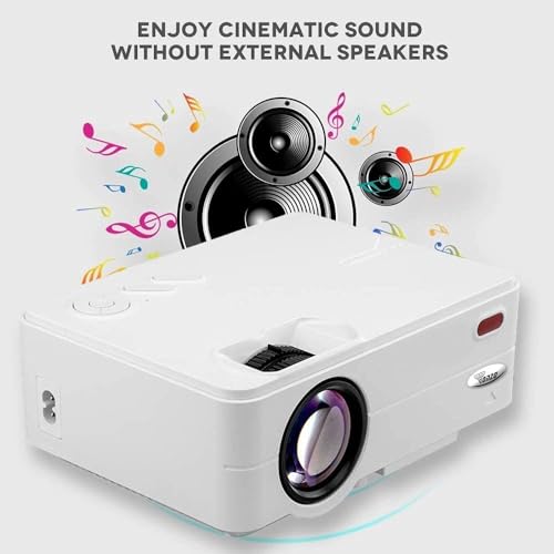 Image of TONZO LS-112 Basic LED Projector, 1080P Support 720P Native Projector, 120 LTPS Screen 3500 Lumens HDMI /USB /AV /SD /Audio Out Fire Stick | 50000 Hours Lamp Life | 3watt Built-in-Speaker (White)