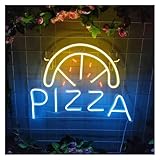 Briyxoi Luces de neón Decoración de pizza con luz neón para letrero luminoso LED pared bar o restaurante 42 cm x 32
