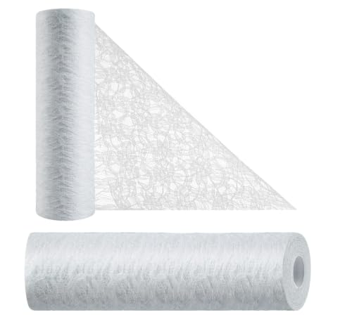 Anstore - Chemin de table blanc - 30 cm de large - Rouleau de 22 m de long - Style rétro - Pour...