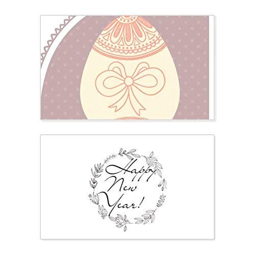 Tarjeta de Año Nuevo con emotivo diseño de huevo de Pascua y dedicatoria en inglés