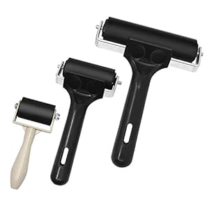 AIFUDA 3 stuks rubberen roller brayer rollen lijm roller voor inkt verf blok stempelen, printmaken behang en kunst & ambachten (1,37, 2,36 en 9,93 inch)