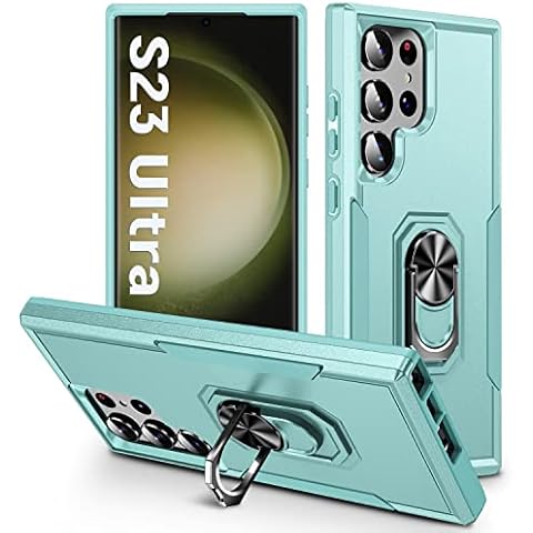 ZOEII 23 Ultra Phone Case for Samsung S23 Ultra,with Kickstand,[Military Grade Shockproof] Heavy Duty Shockproof Anti-Scratched Phone Case,23 Ultra Case - Green Cover