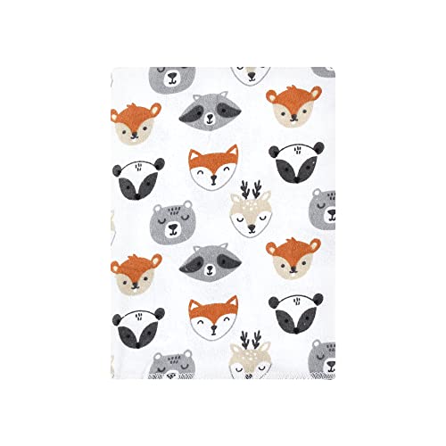 Image of Hudson Baby Unisex Baby Cotton Flannel Burp Cloths Bundle, Woodland Faces, One Size