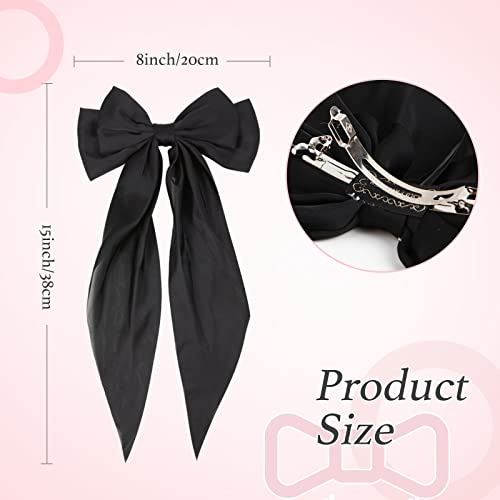 3 Pcs Hair Bows For Women Black Bow Hair Ribbons For Women Bow Hair Clips Hair Barrettes For Women Hair Accessories For Women Cute Accessories Bow Butterfly Hair Clips (Black,White,Pink) #TOP1