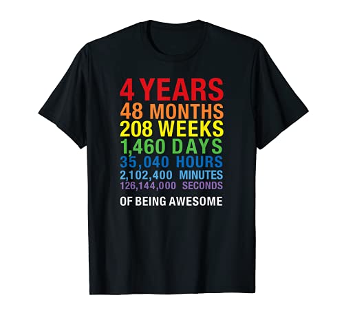 4th Birthday Tee, Four Years of Being Awesome T-Shirt